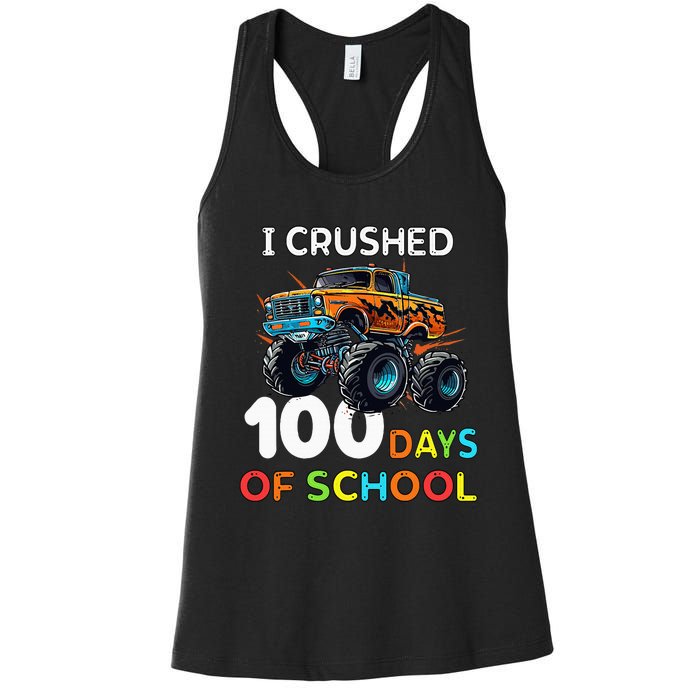 100 Days Of School Monster Truck 100th Day Of School Women's Racerback Tank