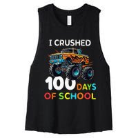 100 Days Of School Monster Truck 100th Day Of School Women's Racerback Cropped Tank