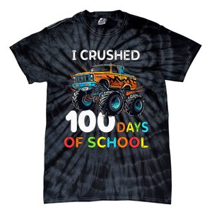 100 Days Of School Monster Truck 100th Day Of School Tie-Dye T-Shirt