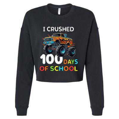 100 Days Of School Monster Truck 100th Day Of School Cropped Pullover Crew