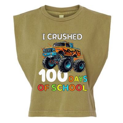 100 Days Of School Monster Truck 100th Day Of School Garment-Dyed Women's Muscle Tee