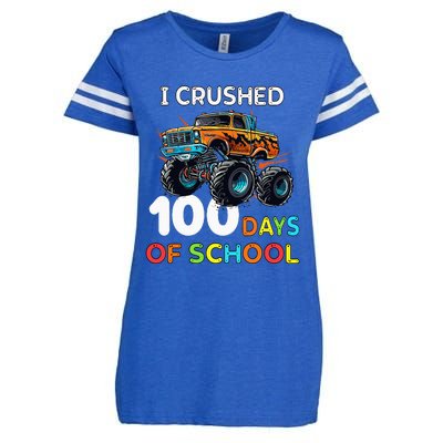 100 Days Of School Monster Truck 100th Day Of School Enza Ladies Jersey Football T-Shirt