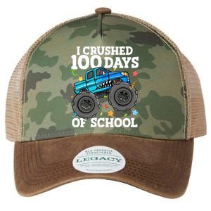 100 Days Of School Monster Truck 100th Day Of School Boy Legacy Tie Dye Trucker Hat