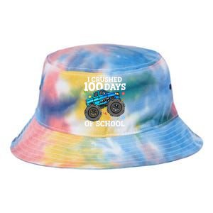 100 Days Of School Monster Truck 100th Day Of School Boy Tie Dye Newport Bucket Hat