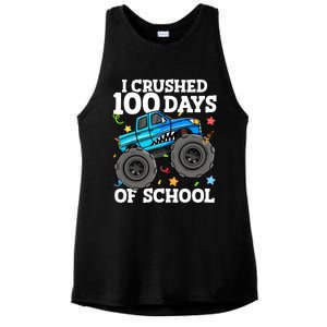 100 Days Of School Monster Truck 100th Day Of School Boy Ladies PosiCharge Tri-Blend Wicking Tank