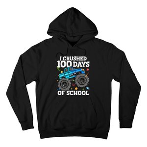 100 Days Of School Monster Truck 100th Day Of School Boy Hoodie