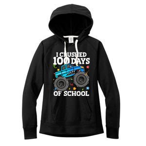 100 Days Of School Monster Truck 100th Day Of School Boy Women's Fleece Hoodie