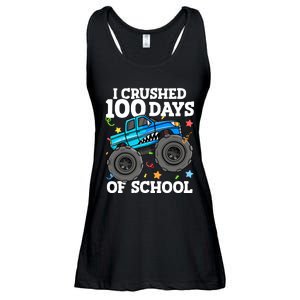 100 Days Of School Monster Truck 100th Day Of School Boy Ladies Essential Flowy Tank