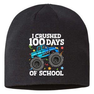 100 Days Of School Monster Truck 100th Day Of School Boy Sustainable Beanie