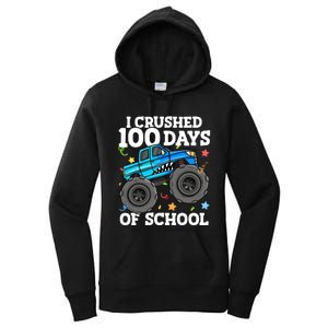 100 Days Of School Monster Truck 100th Day Of School Boy Women's Pullover Hoodie