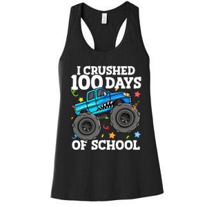 100 Days Of School Monster Truck 100th Day Of School Boy Women's Racerback Tank