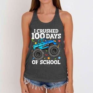 100 Days Of School Monster Truck 100th Day Of School Boy Women's Knotted Racerback Tank