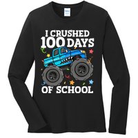 100 Days Of School Monster Truck 100th Day Of School Boy Ladies Long Sleeve Shirt