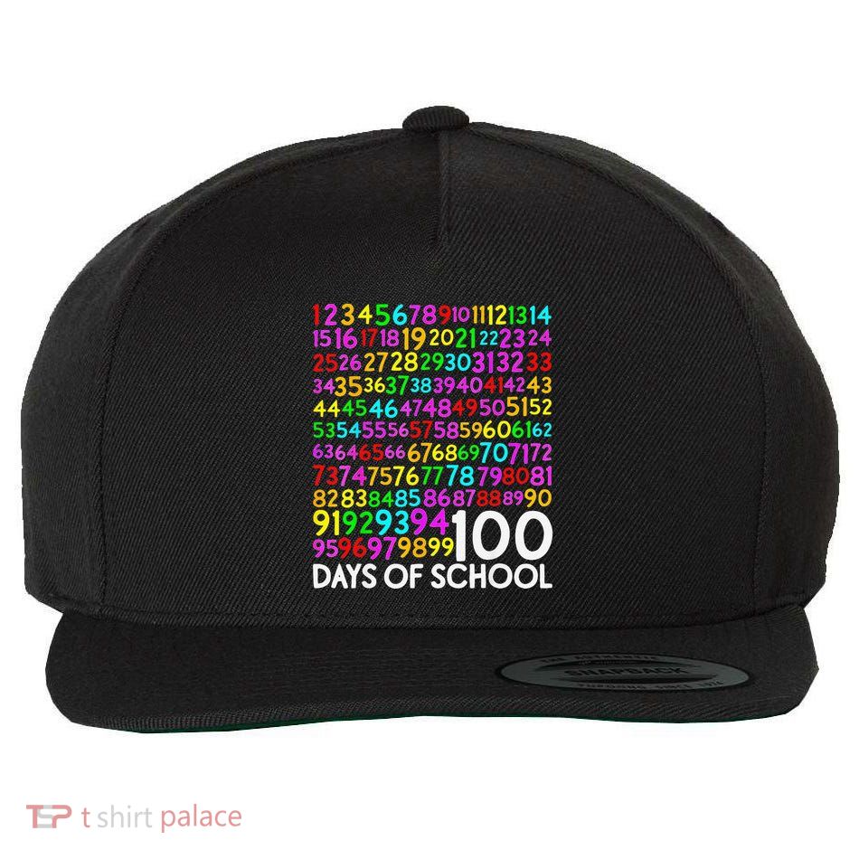 100th Day Of School Teacher 100 Days Math Numbers Wool Snapback Cap