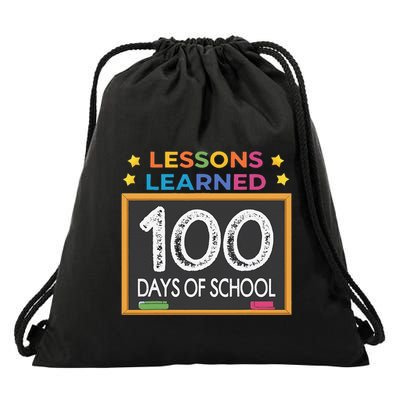 100 Days Of Lessons Learned Celebration Drawstring Bag