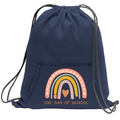 100th Day Of School Rainbow Teacher Sweatshirt Cinch Pack Bag