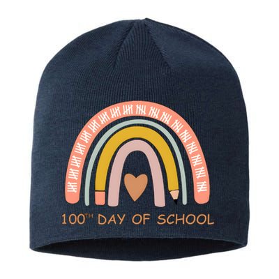 100th Day Of School Rainbow Teacher Sustainable Beanie