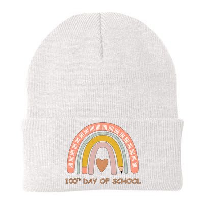 100th Day Of School Rainbow Teacher Knit Cap Winter Beanie