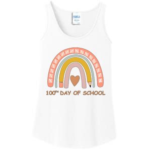 100th Day Of School Rainbow Teacher Ladies Essential Tank