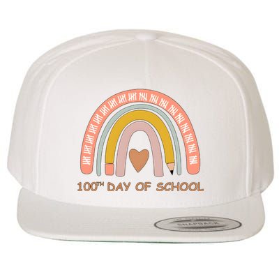 100th Day Of School Rainbow Teacher Wool Snapback Cap