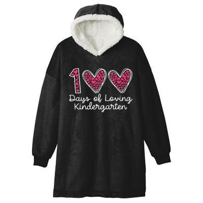 100 Days Of Loving Kindergarten 100 Days Of School Celebration Hooded Wearable Blanket