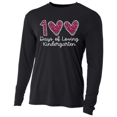 100 Days Of Loving Kindergarten 100 Days Of School Celebration Cooling Performance Long Sleeve Crew