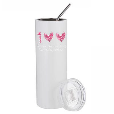 100 Days Of Loving Kindergarten 100 Days Of School Celebration Stainless Steel Tumbler