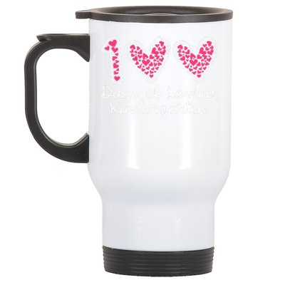 100 Days Of Loving Kindergarten 100 Days Of School Celebration Stainless Steel Travel Mug