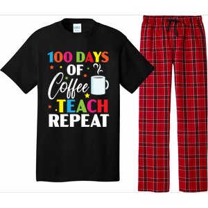 100 Days Of Coffee Teach Repeat 100 Days Of School Gift Pajama Set