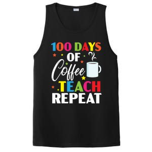 100 Days Of Coffee Teach Repeat 100 Days Of School Gift PosiCharge Competitor Tank