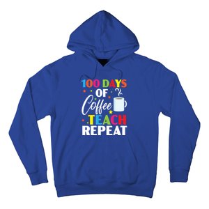 100 Days Of Coffee Teach Repeat 100 Days Of School Gift Hoodie