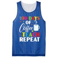 100 Days Of Coffee Teach Repeat 100 Days Of School Gift Mesh Reversible Basketball Jersey Tank