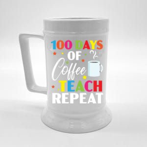 100 Days Of Coffee Teach Repeat 100 Days Of School Gift Beer Stein