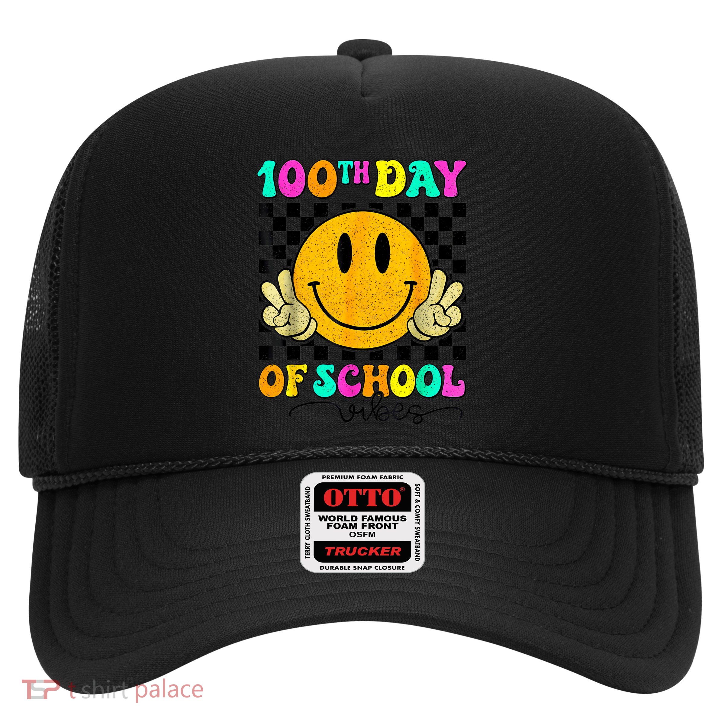 100th Day Of School Vibes Cute Smile Face 100 Days Of School Trucker Hat