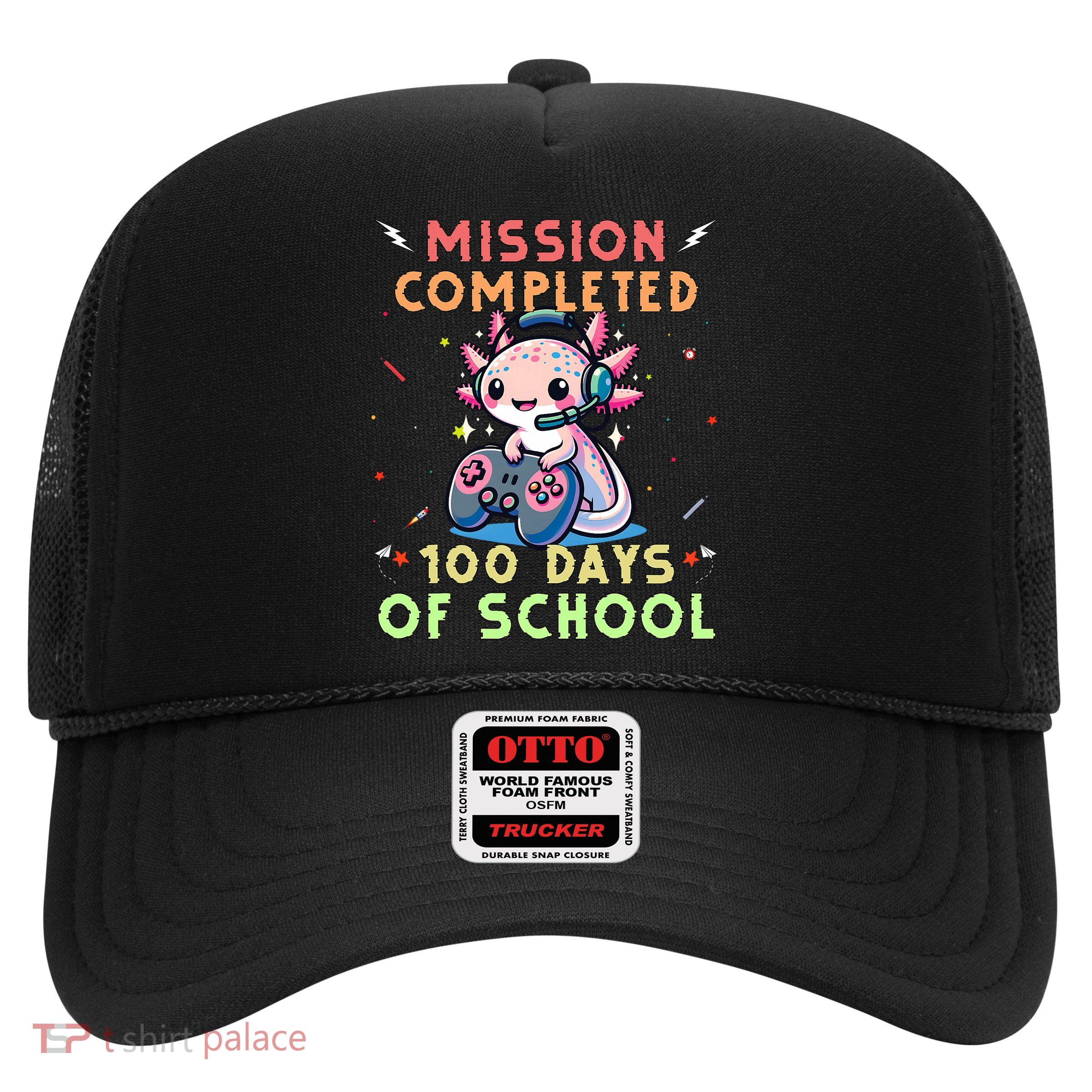 100 Days Of School Boy, 100th Day Of School Gamer Axolotl Trucker Hat