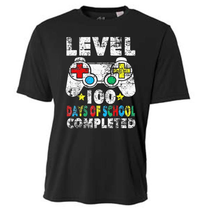 100 Days Of School Completed Gamer Gifts Level Up Gaming Cooling Performance Crew T-Shirt