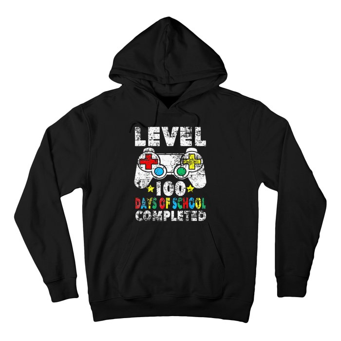 100 Days Of School Completed Gamer Gifts Level Up Gaming Hoodie