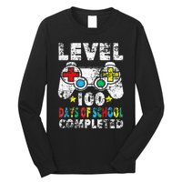 100 Days Of School Completed Gamer Gifts Level Up Gaming Long Sleeve Shirt