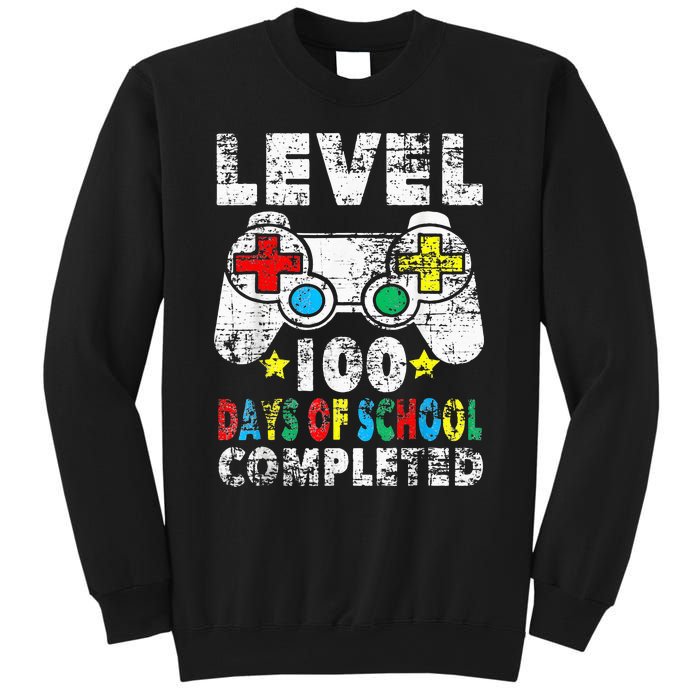 100 Days Of School Completed Gamer Gifts Level Up Gaming Sweatshirt