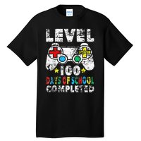 100 Days Of School Completed Gamer Gifts Level Up Gaming Tall T-Shirt