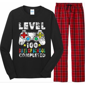 100 Days Of School Completed Gamer Gifts Level Up Gaming Long Sleeve Pajama Set