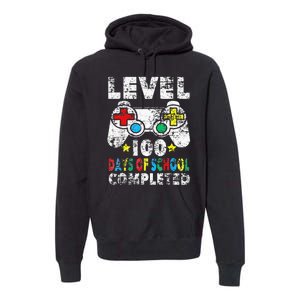 100 Days Of School Completed Gamer Gifts Level Up Gaming Premium Hoodie