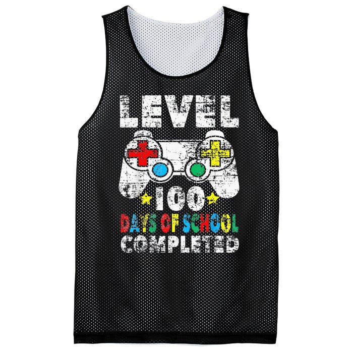 100 Days Of School Completed Gamer Gifts Level Up Gaming Mesh Reversible Basketball Jersey Tank