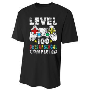 100 Days Of School Completed Gamer Gifts Level Up Gaming Performance Sprint T-Shirt