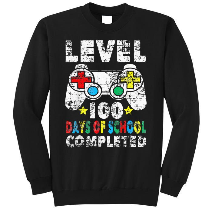 100 Days Of School Completed Gamer Gifts Level Up Gaming Tall Sweatshirt