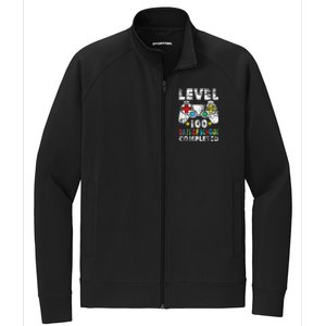 100 Days Of School Completed Gamer Gifts Level Up Gaming Stretch Full-Zip Cadet Jacket