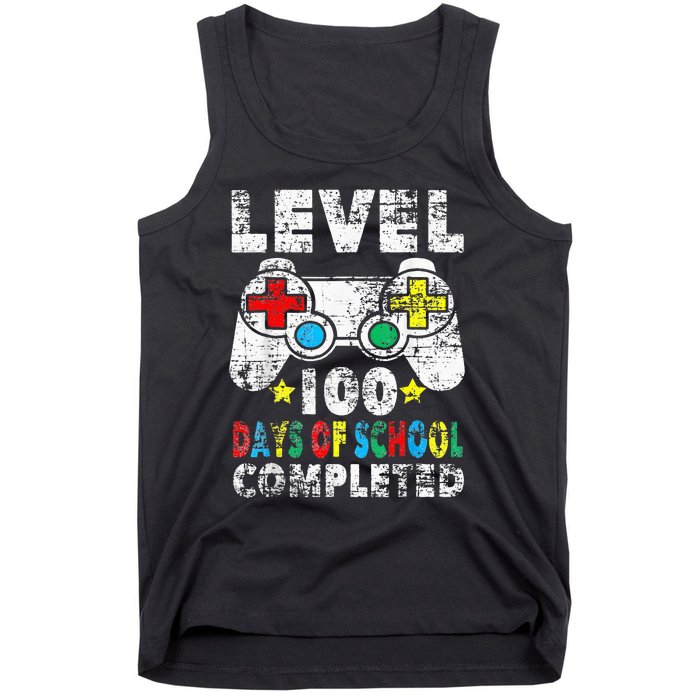 100 Days Of School Completed Gamer Gifts Level Up Gaming Tank Top