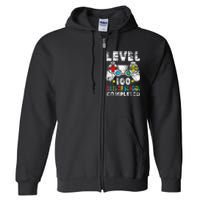 100 Days Of School Completed Gamer Gifts Level Up Gaming Full Zip Hoodie