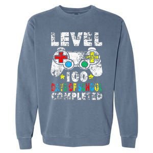 100 Days Of School Completed Gamer Gifts Level Up Gaming Garment-Dyed Sweatshirt