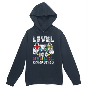 100 Days Of School Completed Gamer Gifts Level Up Gaming Urban Pullover Hoodie